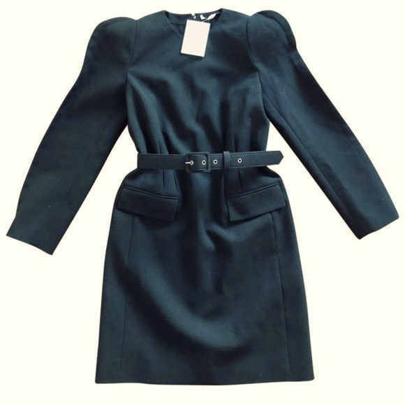 Givenchy Black Belted Structured Dress